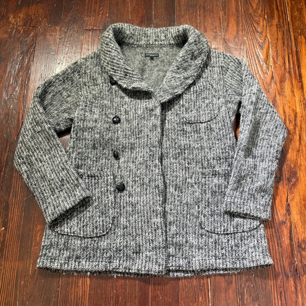 Engineered Garments Jacket Womens M Gray Knit Shawl Collar Wool Blend NYC Made